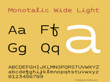 Monotalic-WideLight Version 1.0 | wf-rip DC20180805图片样张