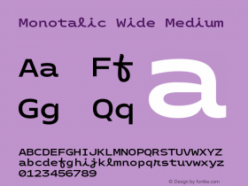 Monotalic-WideMedium Version 1.0 | wf-rip DC20180805图片样张