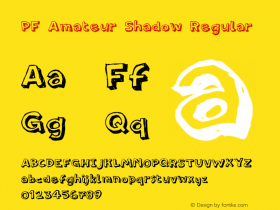 PF Amateur Shadow Regular Version 1.000 2006 initial release Font Sample