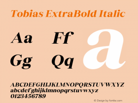 Tobias ExtraBold Italic Version 3.000;FEAKit 1.0图片样张