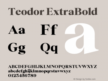 Teodor ExtraBold Version 3.000;FEAKit 1.0图片样张