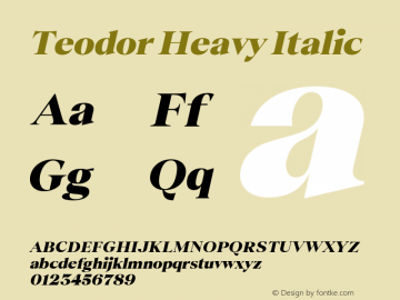 Teodor Heavy Italic Version 3.000;FEAKit 1.0图片样张