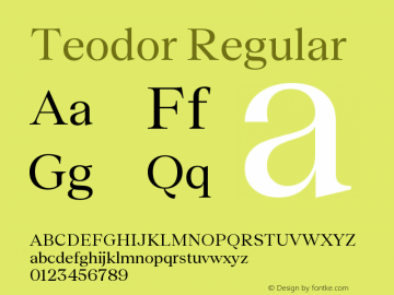 Teodor Regular Version 3.000;FEAKit 1.0图片样张