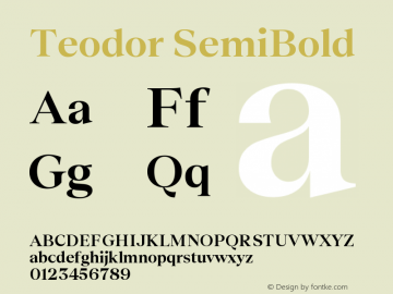 Teodor SemiBold Version 3.000;FEAKit 1.0图片样张