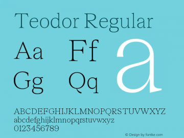 Teodor Regular Version 3.000;FEAKit 1.0图片样张