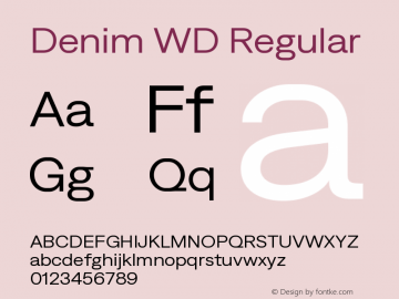 Denim WD Regular Version 4.000;Glyphs 3.2 (3179)图片样张
