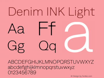 Denim INK Light Version 4.000;Glyphs 3.2 (3179)图片样张