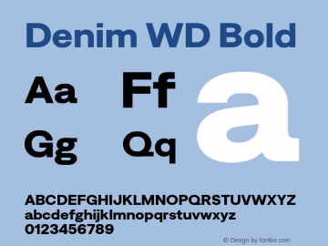 Denim WD Bold Version 4.000;Glyphs 3.2 (3179)图片样张