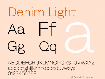 Denim Light Version 4.000;Glyphs 3.2 (3179)图片样张