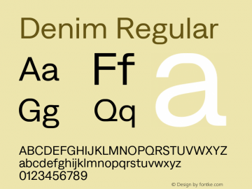 Denim Regular Version 4.000;Glyphs 3.2 (3179)图片样张