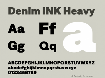 Denim INK Heavy Version 4.000;Glyphs 3.2 (3179)图片样张