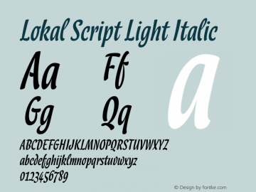 Lokal Script Light Italic Version 1.000图片样张