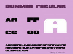 Bummer Regular Version 1.1; 2008 Font Sample