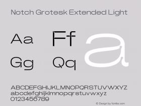 Notch Grotesk Extended Light Version 1.000 | web-ttf图片样张