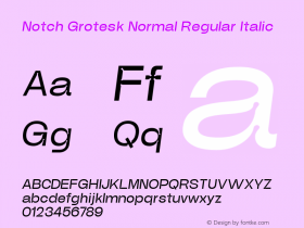 Notch Grotesk Normal Regular Italic Version 1.000 | web-ttf图片样张