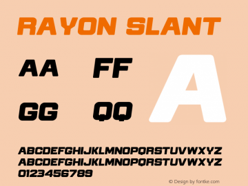Rayon Slant Version 1.000;hotconv 1.0.109;makeotfexe 2.5.65596图片样张