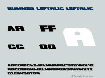 Bummer Leftalic Leftalic Version 1.0; 2007; initial release Font Sample