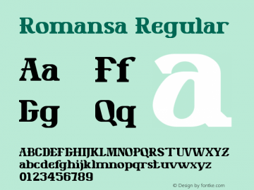 Romansa Version 1.006;Fontself Maker 3.5.8图片样张