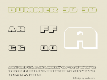 Bummer 3D 3D Version 1.0; 2007; initial release Font Sample