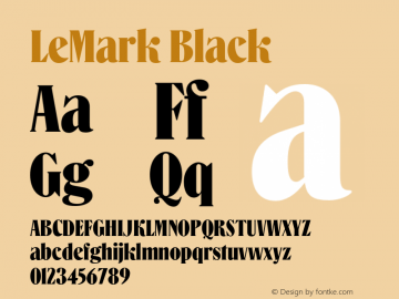 LeMark Black Version 1.000;hotconv 1.0.109;makeotfexe 2.5.65596图片样张