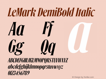 LeMark DemiBold Italic Version 1.000;hotconv 1.0.109;makeotfexe 2.5.65596图片样张