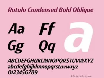 Rotulo Condensed Bold Oblique Version 1.000;Glyphs 3.1.1 (3141)图片样张