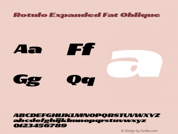 Rotulo Expanded Fat Oblique Version 1.000;Glyphs 3.1.1 (3141)图片样张
