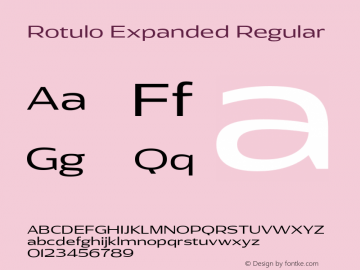 Rotulo Expanded Regular Version 1.000;Glyphs 3.1.1 (3141)图片样张