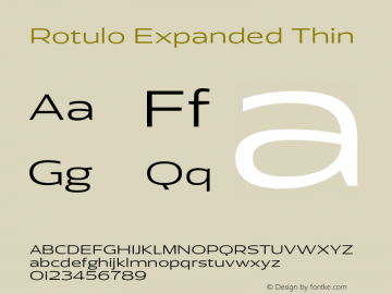 Rotulo Expanded Thin Version 1.000;Glyphs 3.1.1 (3141)图片样张