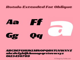 Rotulo Extended Fat Oblique Version 1.000;Glyphs 3.1.1 (3141)图片样张