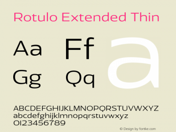 Rotulo Extended Thin Version 1.000;Glyphs 3.1.1 (3141)图片样张