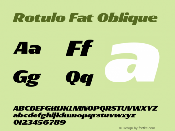 Rotulo Fat Oblique Version 1.000;Glyphs 3.1.1 (3141)图片样张