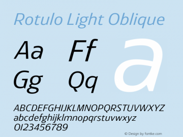 Rotulo Light Oblique Version 1.000;Glyphs 3.1.1 (3141)图片样张