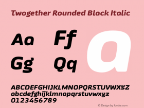 Twogether Rounded Black Italic Version 1.000图片样张