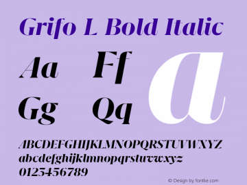 Grifo L Bold Italic Version 2.003图片样张
