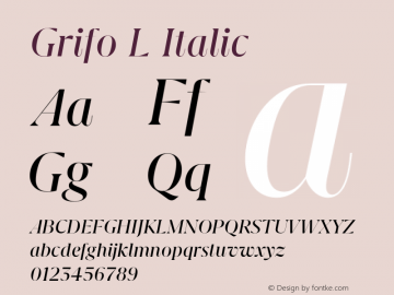 Grifo L Italic Version 2.003图片样张