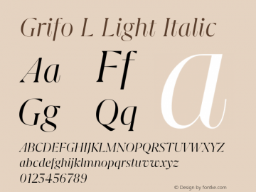 Grifo L Light Italic Version 2.003图片样张
