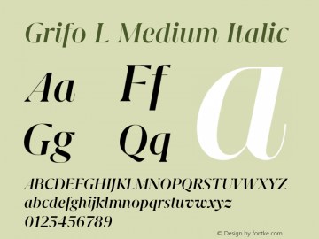 Grifo L Medium Italic Version 2.003图片样张
