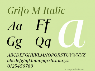 Grifo M Italic Version 2.003图片样张