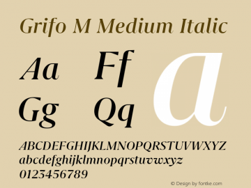 Grifo M Medium Italic Version 2.003图片样张