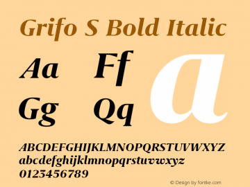 Grifo S Bold Italic Version 2.003图片样张