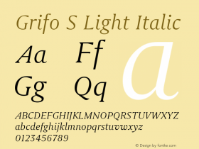 Grifo S Light Italic Version 2.003图片样张