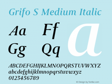 Grifo S Medium Italic Version 2.003图片样张