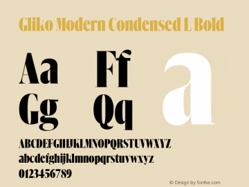 Gliko Modern Condensed L Bold Version 2.001图片样张