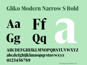 Gliko Modern Narrow S Bold Version 2.001图片样张