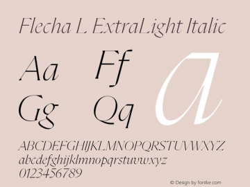 Flecha L ExtraLight Italic Version 2.004图片样张