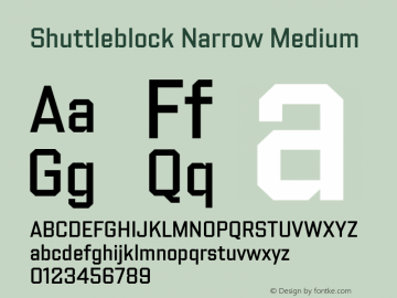 Shuttleblock Narrow Medium Version 1.000 | web-ttf图片样张