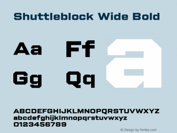 Shuttleblock Wide Bold Version 1.000 | web-ttf图片样张