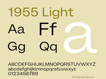 1955 Light Version 1.000;Glyphs 3.1.1 (3141)图片样张