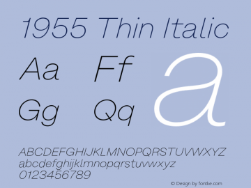 1955 Thin Italic Version 1.000;Glyphs 3.1.1 (3141)图片样张